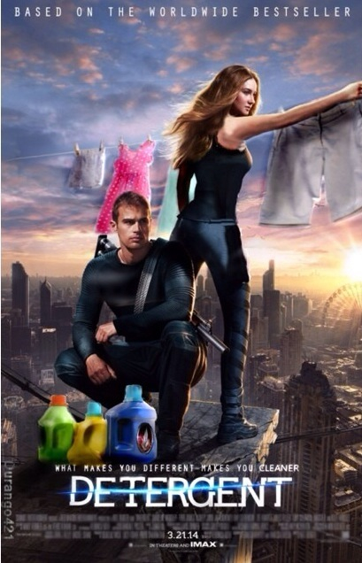 a woman and man with clothes on top of the poster