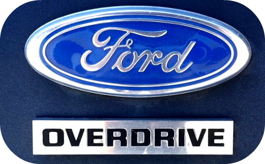 a ford car is shown with the words overdrive on it