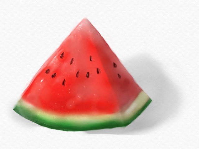 a watermelon slice on a white background