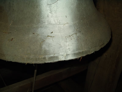 a close up view of an old metal lamp