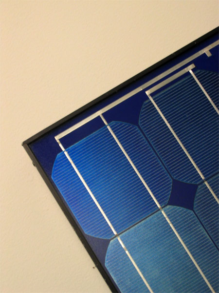 the bottom of a black frame showing a blue po
