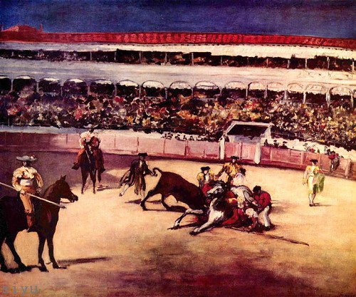 the horse and rider race in the open, with a crowd watching them