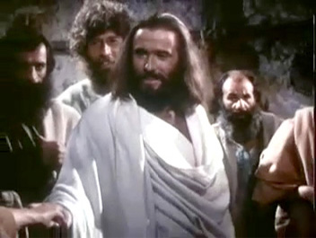 jesus is appearing to the well - dressed men in the group