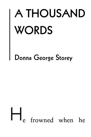 the front cover to a book with two words that read,'a thousand words, a