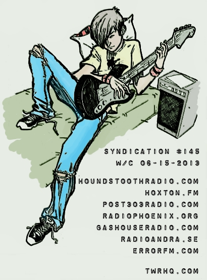 an advertit for an event with an illustration of a man playing guitar
