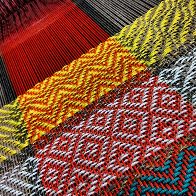a very pretty weaving design on the table