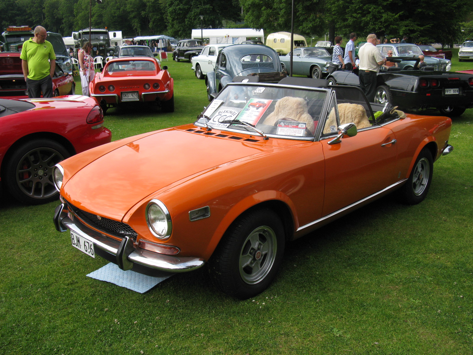 many different vintage cars are on display at the car show