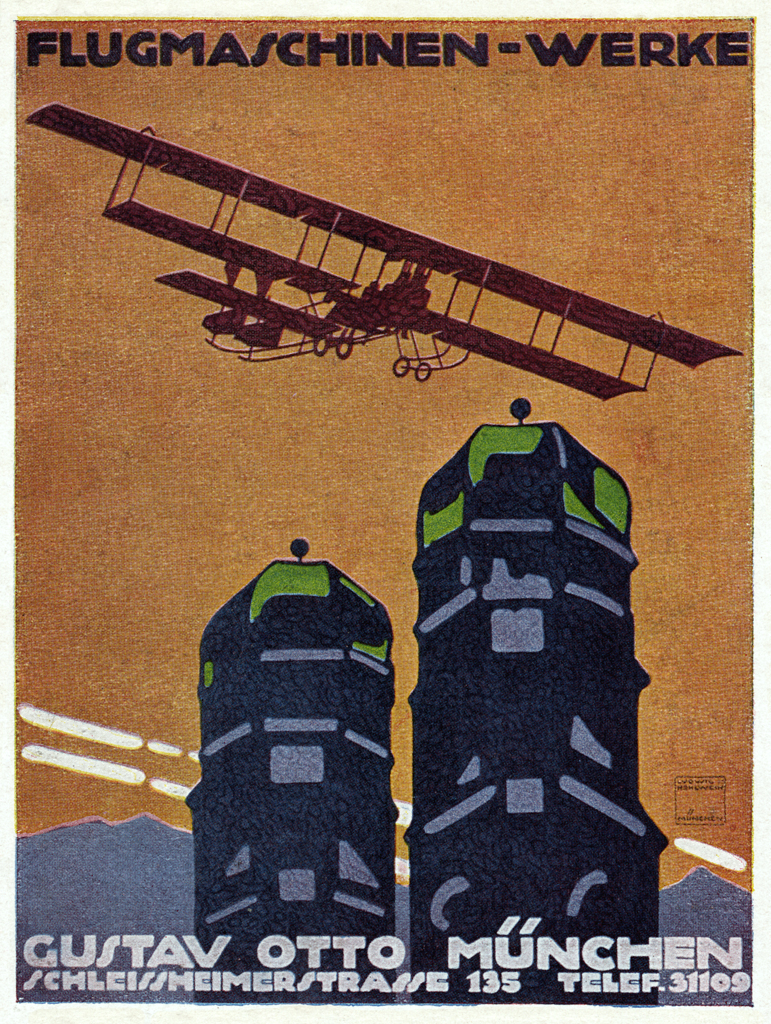 a poster from germany advertising the airline for the flugachin - welke