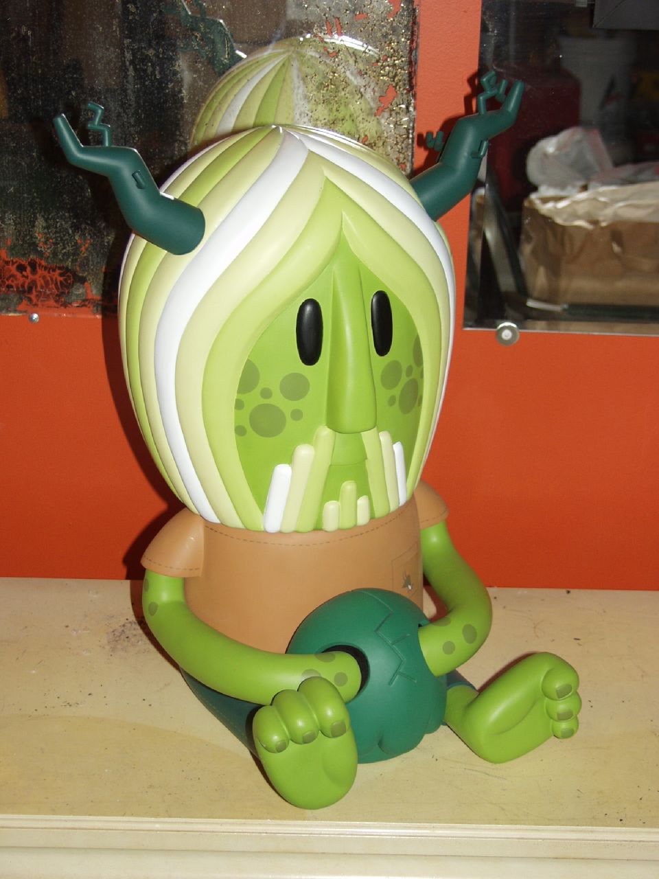 a close up of a toy in the shape of an onion