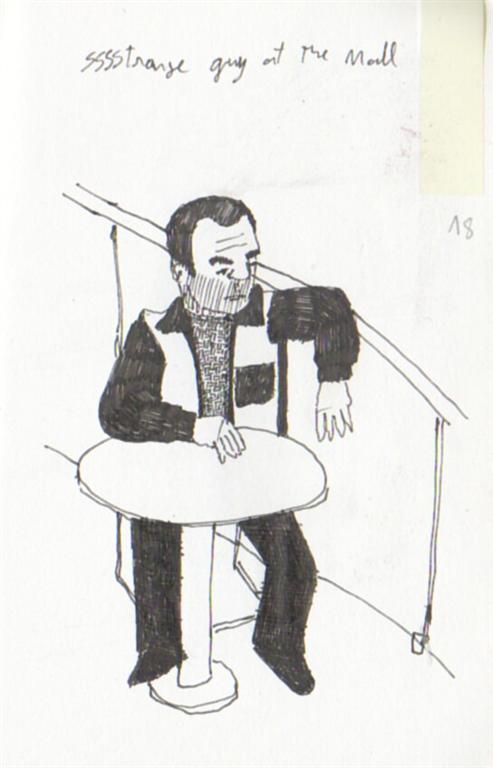 a cartoon drawing of a man wearing a sailor outfit