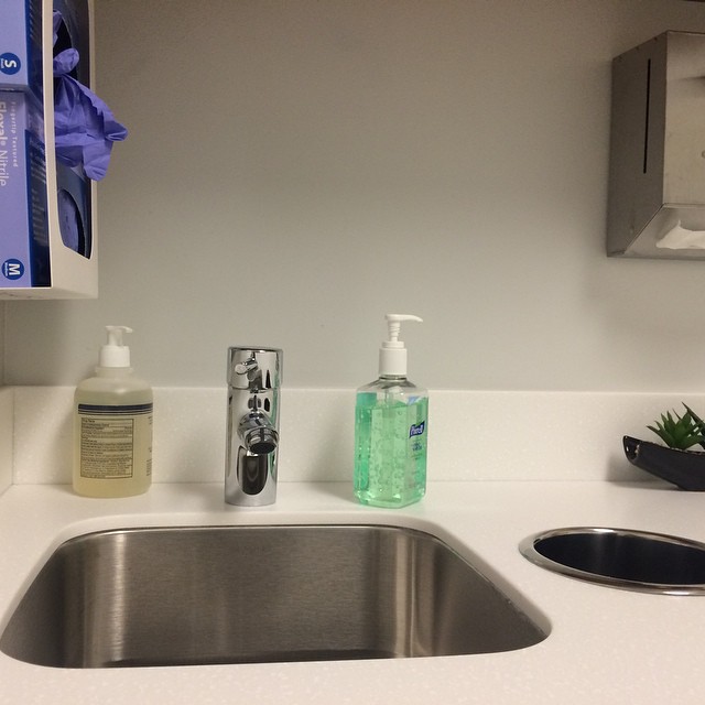 there are several personal care items sitting on the counter