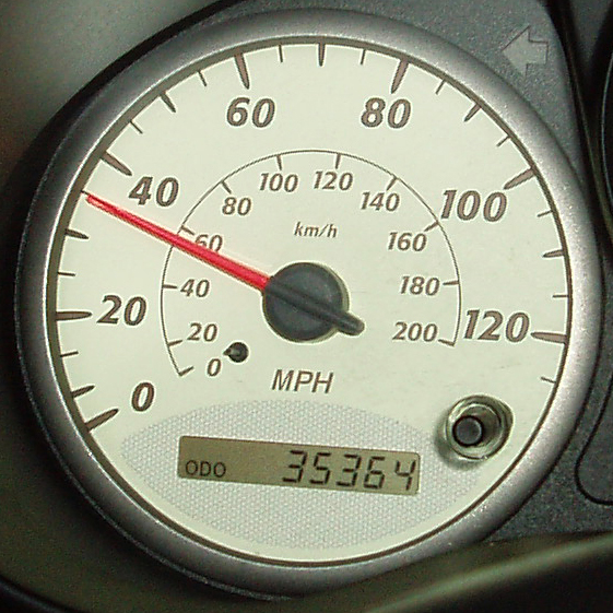 the gauge shows 70mph on the dashboard