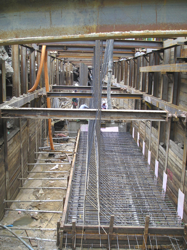 a floor is constructed with various types of concrete