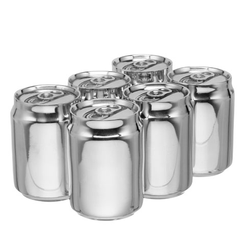 a group of small metal cans sitting on top of each other