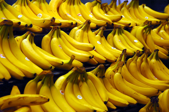 a bunch of bananas in a large display