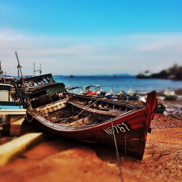 a couple of boats parked next to each other on top of a beach