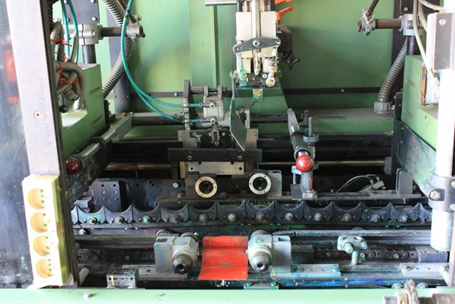 a machine is seen with many pieces of equipment