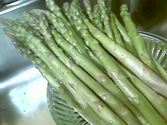 asparagus are fresh from the farm in the kitchen