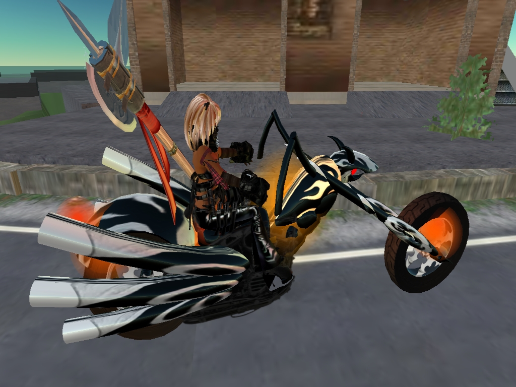 a 3d po of a person riding a motorcycle