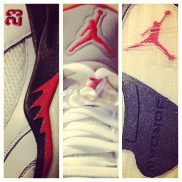 three images, each depicting the jordan nd logo and one image with red and white