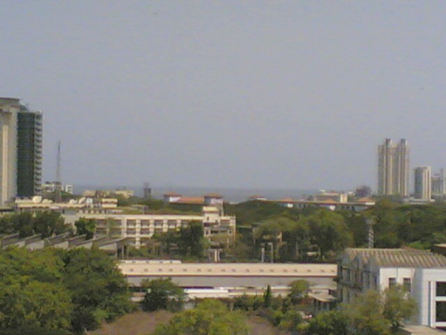 a view of the city from a tall building