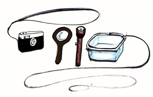 a drawing of a variety of items to make a camera