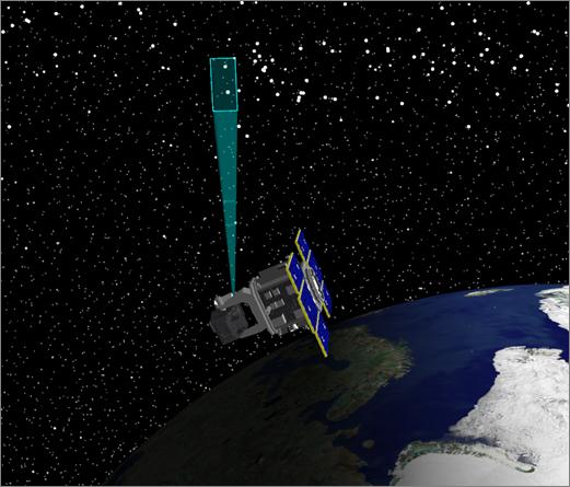 an artist's impression of the satellite vehicle flying through space