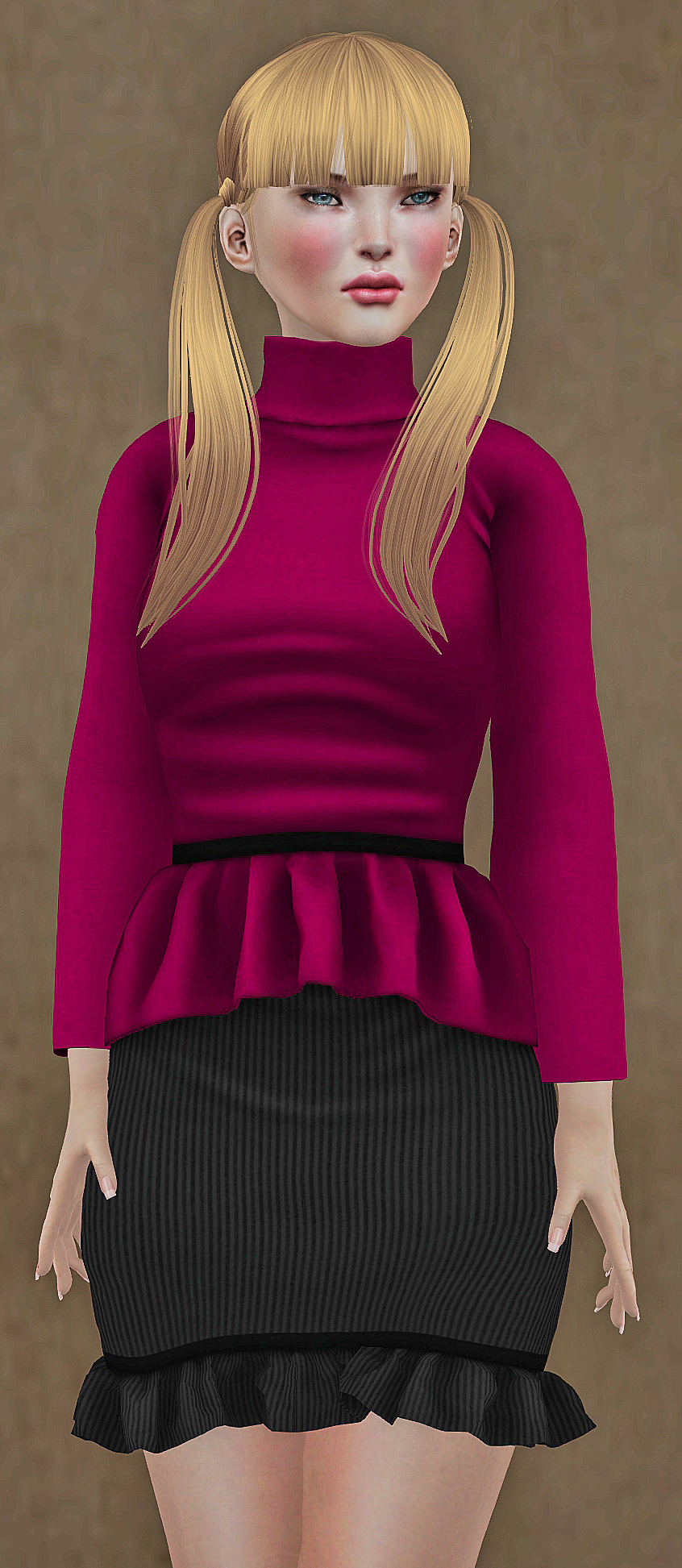 the model in the animated image is wearing a pink top