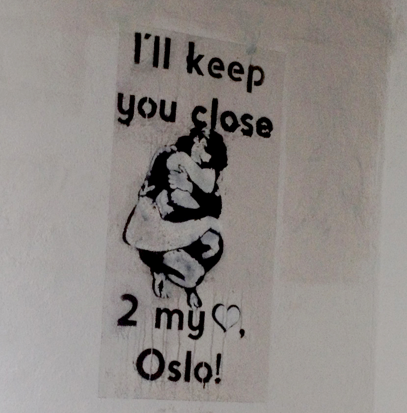 a po taken from the ground of a sticker that reads, i'll'll keep you close to my osolo
