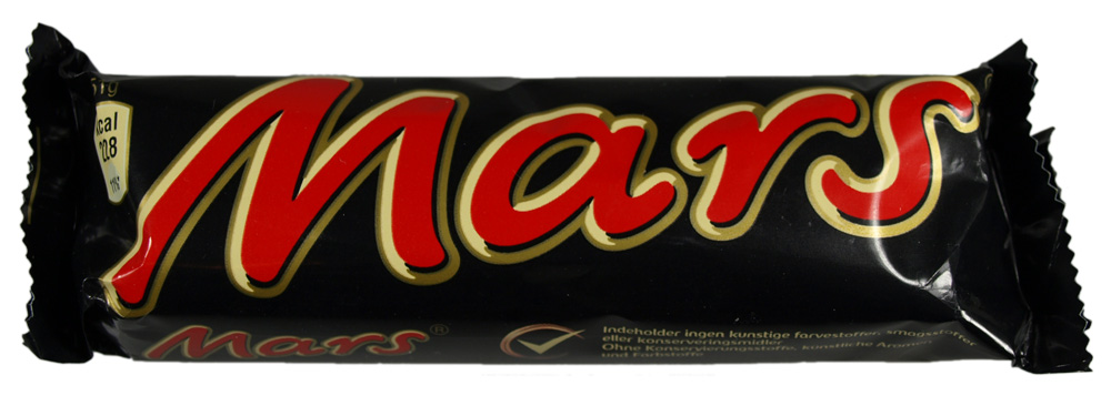 mars chocolate bar wrapped in a dark wrapper