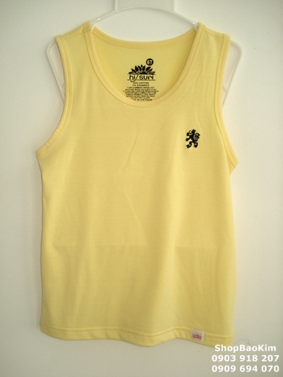 the yellow t - shirt is displayed on a hanger
