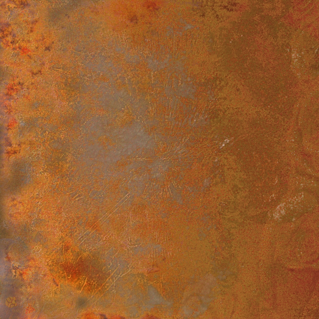 an orange texture is painted onto the wall