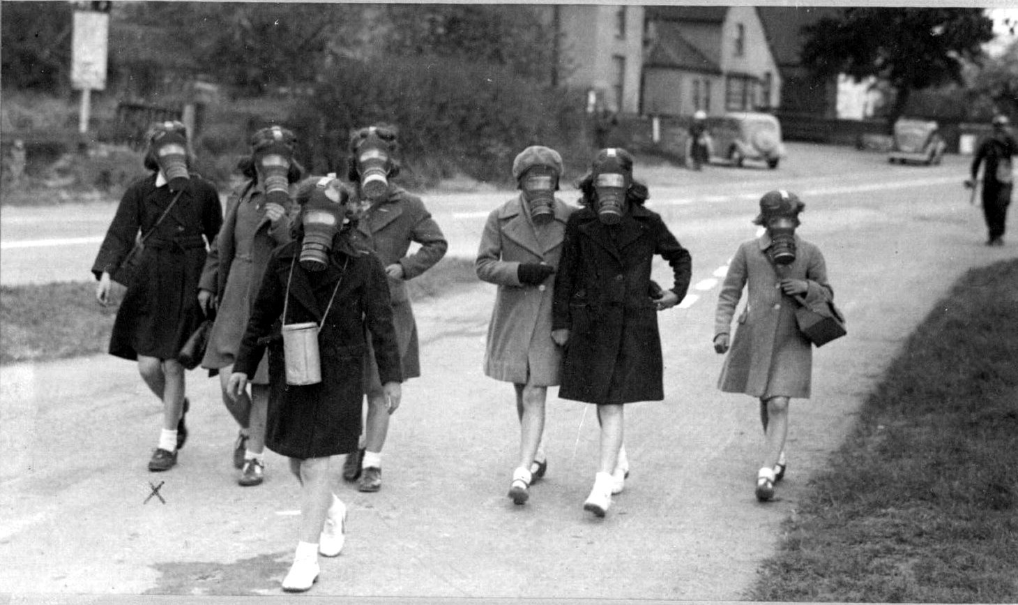 this is a group of girls walking down the street