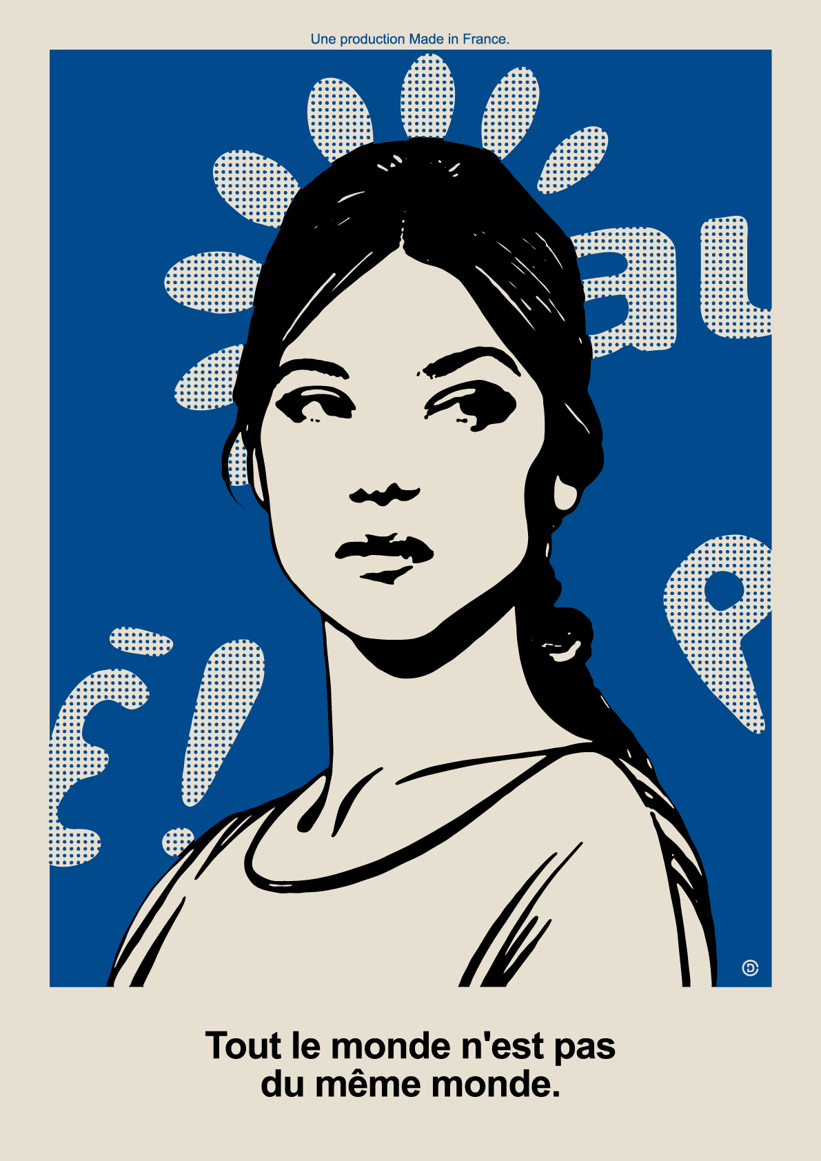 the blue and white image shows the portrait of an indian girl