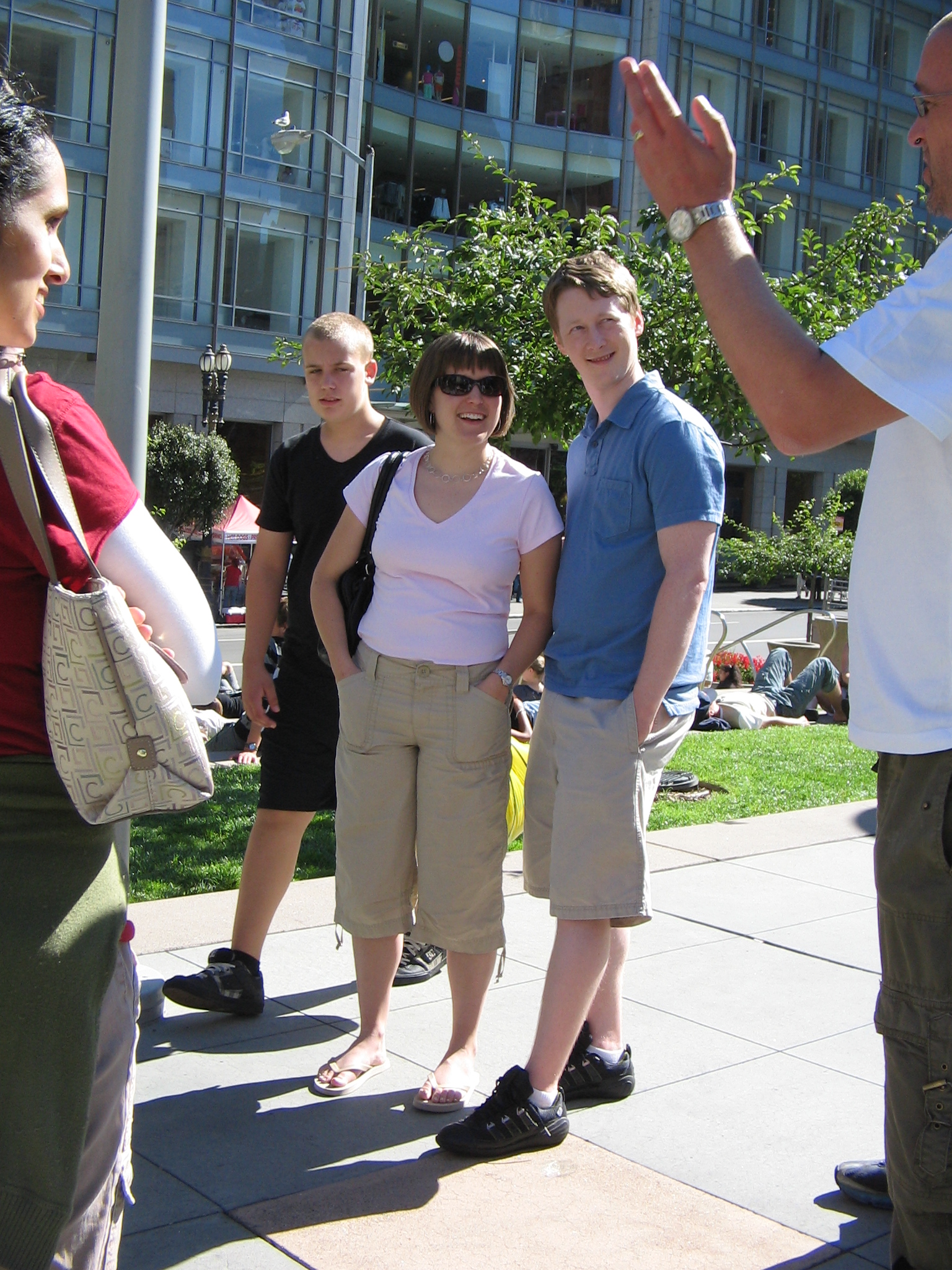 a group of people standing next to each other