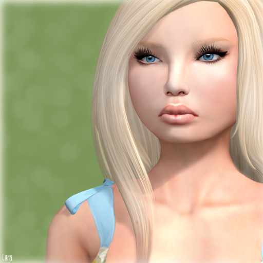 a digital image of a blonde girl with blue eyes