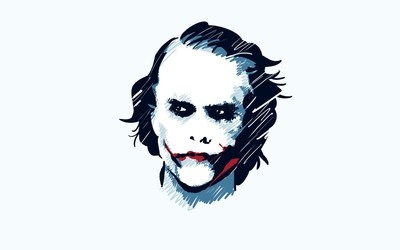 the joker in blue and red makeup