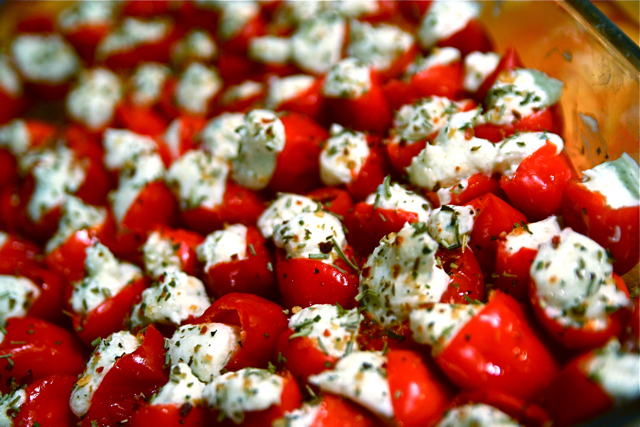 a close up view of the diced tomato