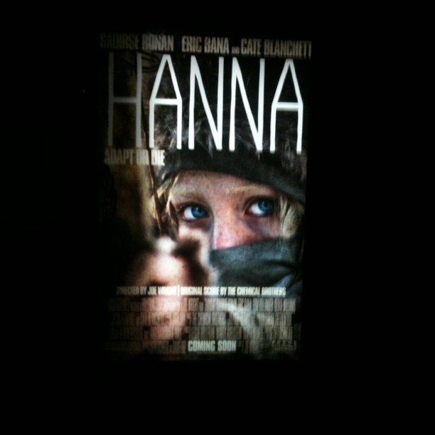the movie hannah has been placed in front of a black background