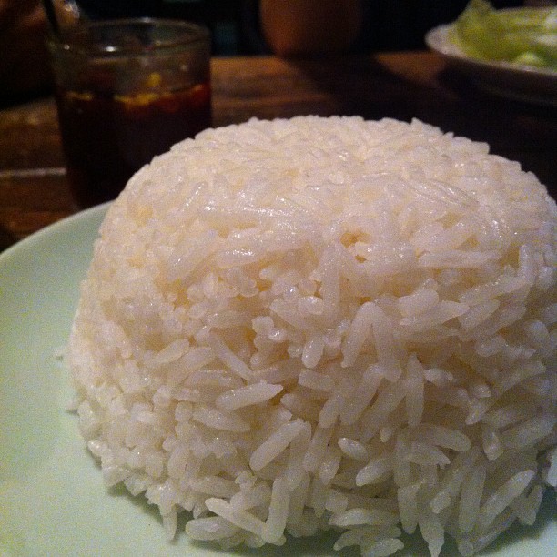 rice on the plate is ready to be eaten