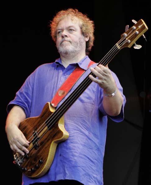 a person that is playing on a bass