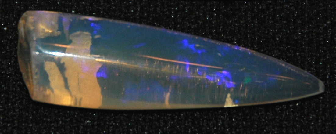 the rear view mirror is illuminated by blue lights