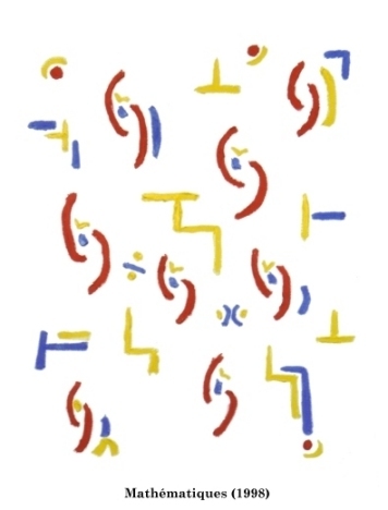 some type of math written in multicolors