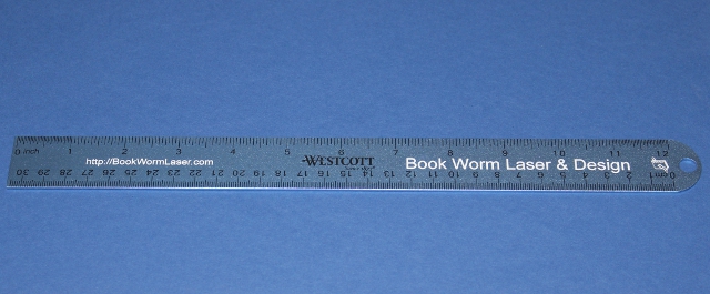 a ruler with an imprint on the side of it