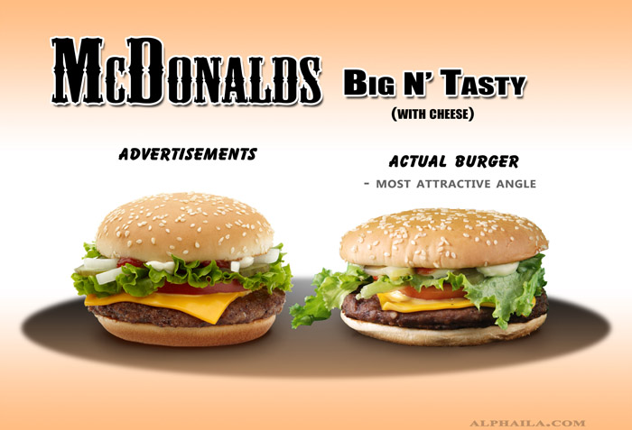 a poster with the two large burgers to go for