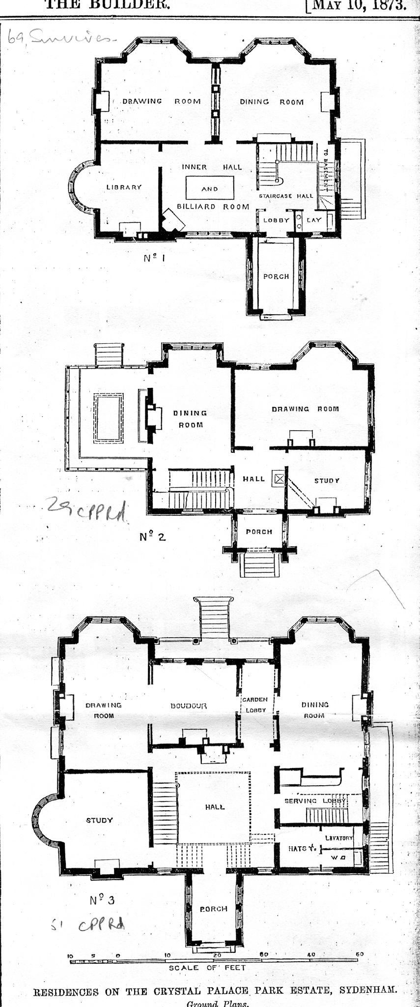 the floor plan for a house with three different floors