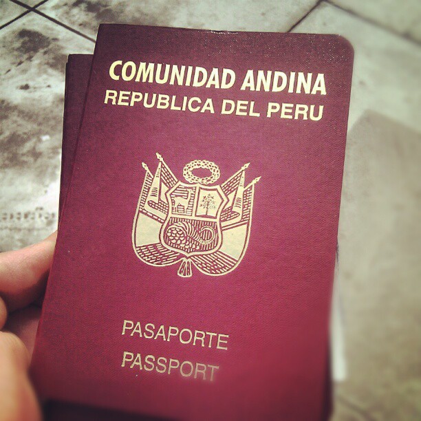the burgundy foreign passport has a yellow border