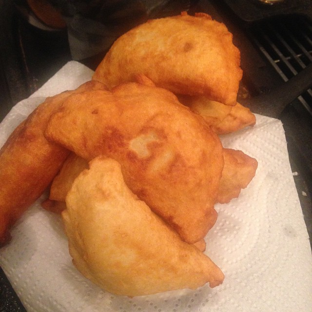 some fried food on top of a white napkin