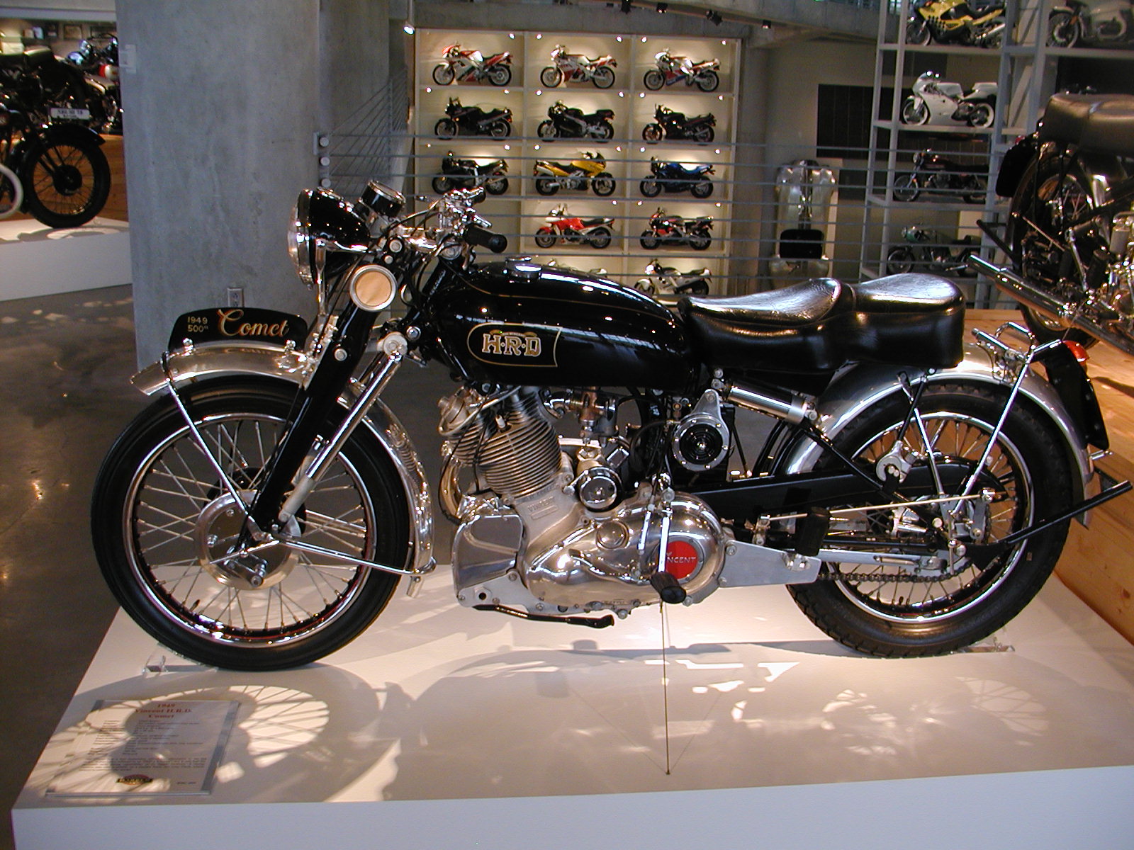 a motorcycle is on display at the museum