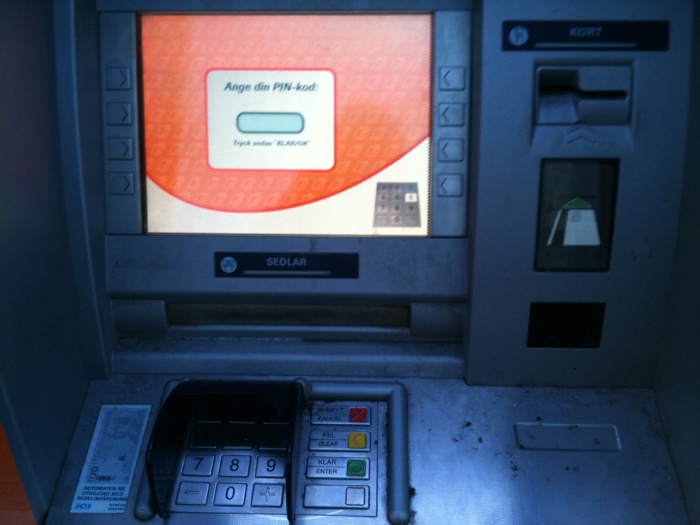 an atm machine has the number two on it